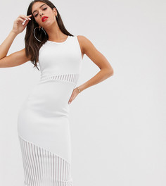 Платье миди со вставками в полоску ASOS DESIGN Tall-Белый