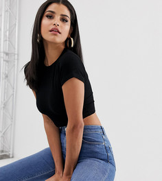 Черный кроп-топ с короткими рукавами ASOS DESIGN Tall