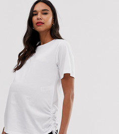 Футболка с присборенной драпировкой по бокам ASOS DESIGN Maternity-Белый