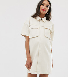 Джинсовое платье-рубашка ASOS DESIGN Maternity-Белый