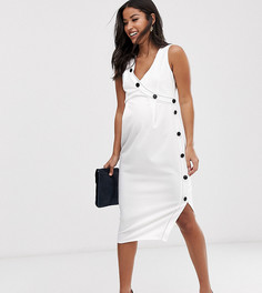Платье миди с пуговицами ASOS DESIGN Maternity-Белый