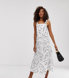 Сарафан миди с принтом и оборкой ASOS DESIGN Tall-Мульти