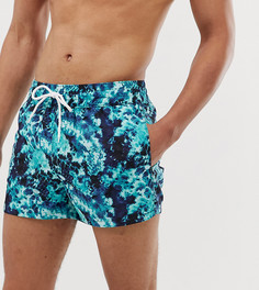 Темно-синие шорты для плавания с принтом тай-дай ASOS DESIGN Tall-Темно-синий
