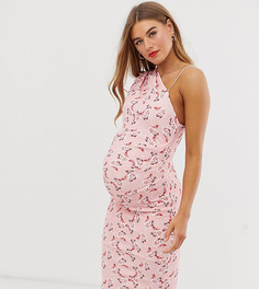 Платье миди на одно плечо с цветочным принтом ASOS DESIGN Maternity-Мульти