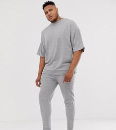 Серый меланжевый спортивный костюм в стиле oversize от ASOS DESIGN Plus