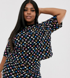 Футболка от комплекта с принтом ASOS DESIGN Curve-Черный