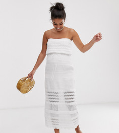 Платье-бандо макси с ажурной отделкой ASOS DESIGN Maternity-Белый