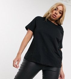Черная футболка из органического хлопка с круглым вырезом ASOS DESIGN Curve - ultimate-Черный