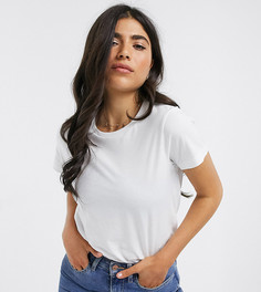 Белая футболка из органического хлопка с круглым вырезом ASOS DESIGN Petite-Белый