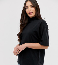 Черная футболка с высоким воротом ASOS DESIGN Tall-Черный