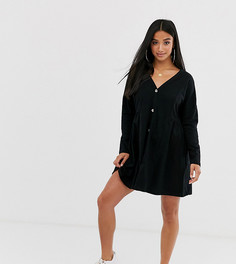 Черное свободное платье ASOS DESIGN petite-Черный