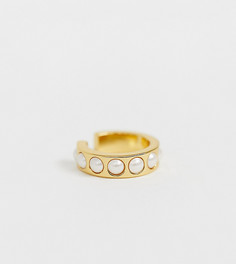 Позолоченный кафф с искусственным жемчугом Orelia-Золотой