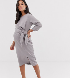 Платье миди с запахом ASOS DESIGN Maternity-Серый