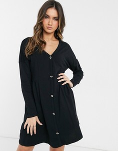 Свободное черное платье ASOS DESIGN-Черный