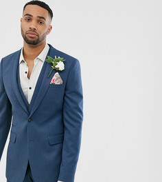 Синий саржевый приталенный пиджак ASOS DESIGN Tall wedding