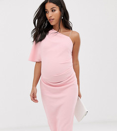 Платье миди на одно плечо ASOS DESIGN Maternity-Розовый