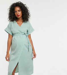 Платье миди с запахом ASOS DESIGN Maternity-Зеленый