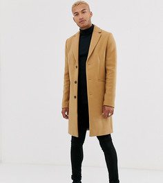 Бежевое пальто с добавлением шерсти ASOS DESIGN Tall-Светло-коричневый