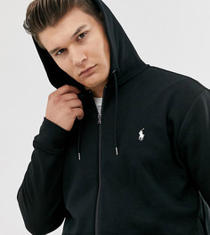 Черный худи с молнией и логотипом Polo Ralph Lauren Big & Tall