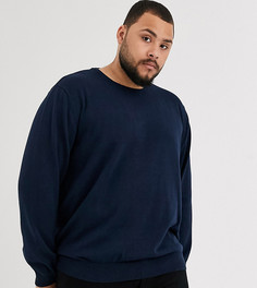 Темно-синий трикотажный джемпер с круглым вырезом Jack & Jones Essentials