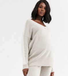 Джемпер с контрастной отделкой ASOS DESIGN Maternity-Светло-бежевый
