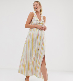 Платье макси на пуговицах в полоску ASOS DESIGN Maternity-Мульти