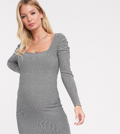 Платье мини с квадратным вырезом и объемными рукавами ASOS DESIGN Maternity-Мульти