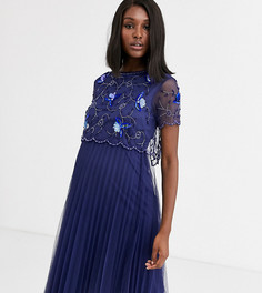 Приталенное платье миди с кроп-топом ASOS DESIGN Maternity-Темно-синий
