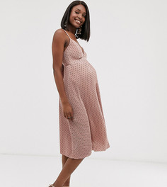 Платье миди в горошек ASOS DESIGN Maternity-Мульти