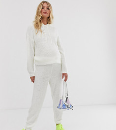 Трикотажные джоггеры с отделкой борг (из комплекта) ASOS DESIGN Maternity-Кремовый