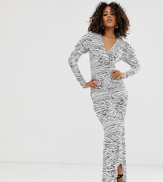 Платье макси с черно-белым принтом ASOS DESIGN Tall-Мульти