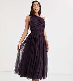 Платье миди из тюля на одно плечо ASOS DESIGN Tall-Фиолетовый