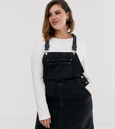Черное джинсовое платье-комбинезон ASOS DESIGN Curve-Черный