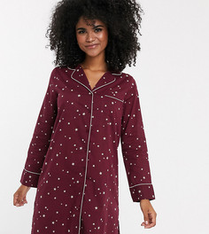 Бордовая ночная рубашка для кормления со звездным принтом Mamalicious-Фиолетовый Mama.Licious