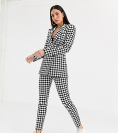 Монохромные узкие брюки с узором "гусиная лапка" ASOS DESIGN Tall-Мульти