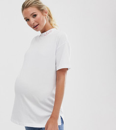 Футболка с вышивкой ASOS DESIGN Maternity-Белый