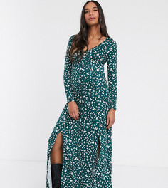 Чайное платье макси с длинными рукавами и цветочным принтом ASOS DESIGN Maternity-Мульти