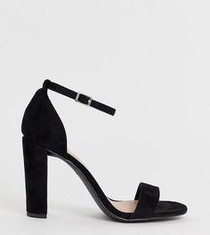 Черные босоножки на каблуке New Look Wide Fit-Черный