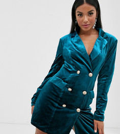 Бархатное платье-блейзер Missguided-Зеленый