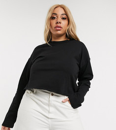 Черная свободная укороченная футболка ASOS DESIGN Curve-Черный