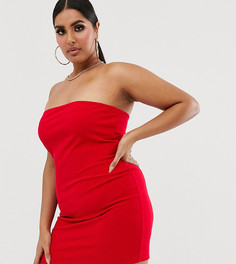 Красное платье-бандо мини для вечеринок Fashionkilla Plus-Красный