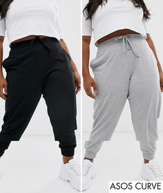 Классические джоггеры с завязкой ASOS DESIGN Curve - 2 пары со скидкой-Мульти