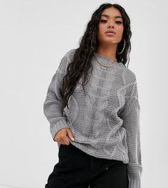 Джемпер крупной вязки с косами Missguided-Серый