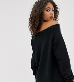 Черный свитшот с открытыми плечами ASOS DESIGN Tall