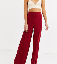 Брюки с широкими штанинами и завышенной талией ASOS DESIGN Tall-Красный
