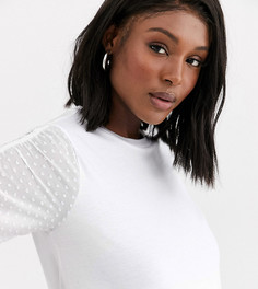 Футболка с присборенными рукавами ASOS DESIGN Maternity-Белый