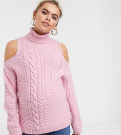 Вязаный джемпер с вырезами на плечах ASOS DESIGN Maternity-Розовый