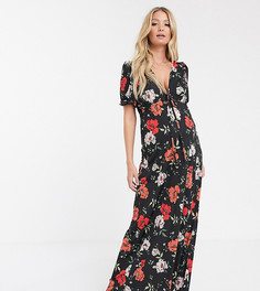 Платье макси с цветочным принтом и завязкой ASOS DESIGN Maternity-Мульти