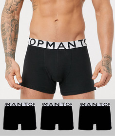 Набор черных боксеров-брифов Topman - 3 пары-Черный