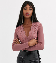 Розовое кружевное боди Missguided Tall-Розовый
